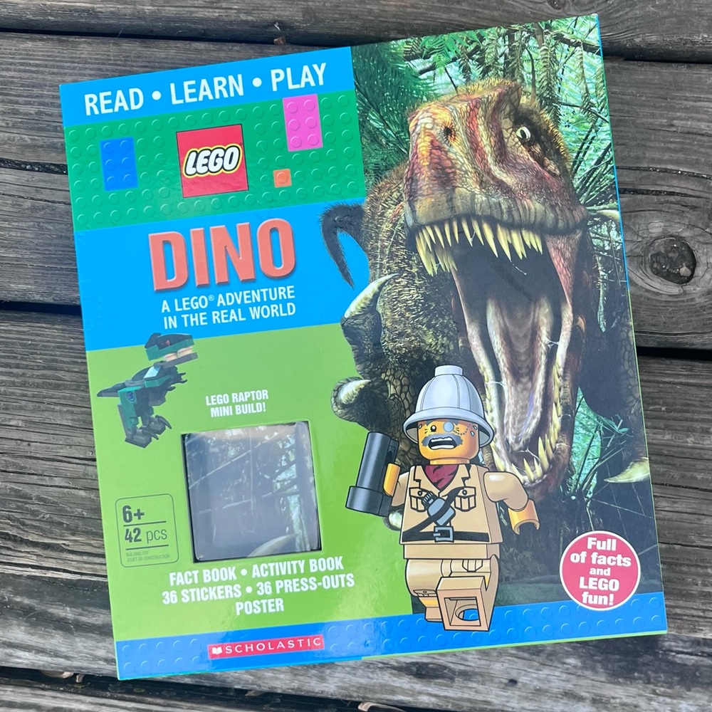 SCHOLASTIC LEGO DINO SAFARI ACTIVITY KIT MINUS THE FIGURE